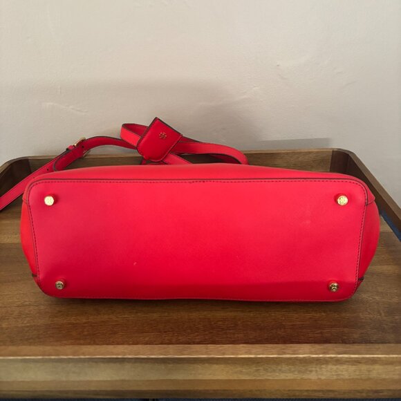 Tory Burch Red Saffiano Robinson Double Zip Leather Tote - Picture 8 of 10